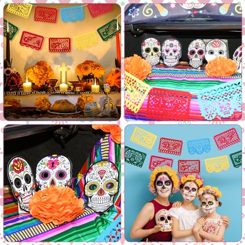 Halloween Car Decorations Kit for Trunk or Treat - Day of The Dead Theme - 23 Pieces