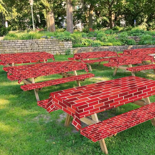 Red Brick Wall Backdrop Tablecloth Roll 52x100 Ft for Party Decorations