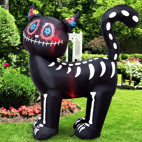 4ft Halloween Inflatable Black Cat with LED Lights - Outdoor Indoor Decor - Variation of THIS listing