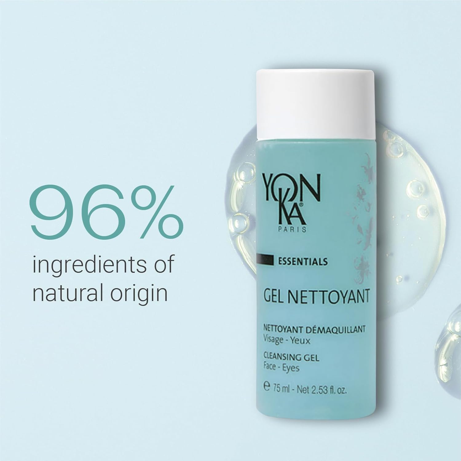 Yonka Gel Cleanser - Gentle Foaming Face Wash & Makeup Remover | Balances pH & Cleanses Pores | For Acne-Prone & Oily Skin