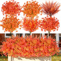 Mix Fall Artificial Flowers Set - 16pcs Silk Flowers with Eucalyptus & Ferns