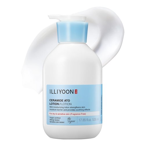 ILLIYOON Ceramide Ato Lotion 528ml(17.85oz) | Daily Moisturizing Lotion for All Skin Types | Deep Moisturizing and Soothing Effect | Korean Skin Care
