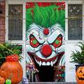 Scary Clown Halloween Door Decoration - Horror Joker Entrance Banner, 70.9 x 35.4 Inches