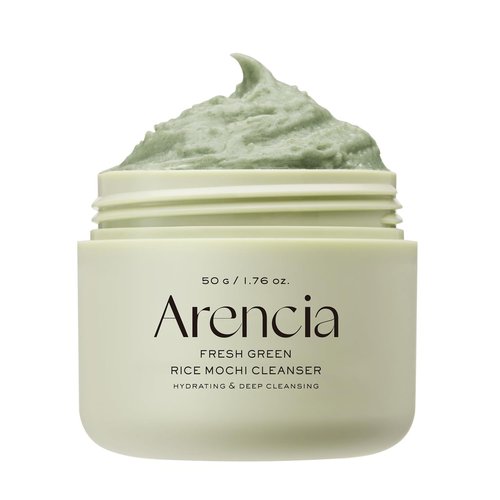 Arencia Korean Rice Mochi Face Cleanser - Moisturizing & Brightening Daily Scrub | Vegan, Organic, 1.76oz