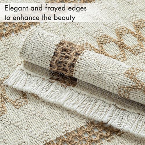 Placemat Set of 6 - 17.5x11.5in Polycotton Tri Stripe Dining Table Mats