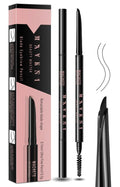 Regine Switzerland Eyebrow Pencils - Ultra-Fine 0.1mm Waterproof with 2-in-1 Double-Ended Tip | Black