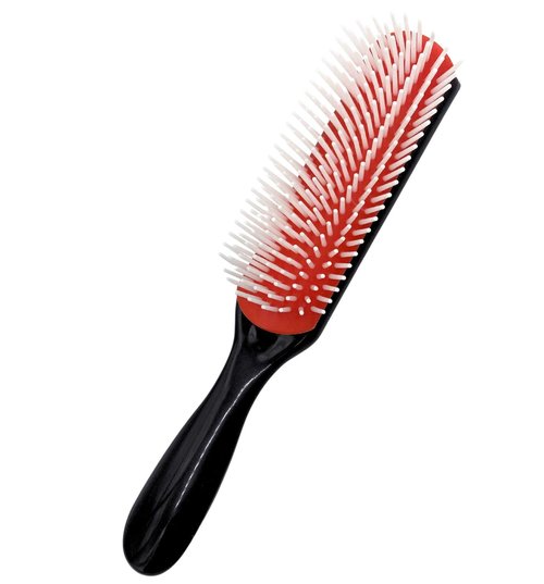 MDSTYLE Hair Brush - Curl Defining Detangler for Thick, Wavy & Coily Hair - 9 Row Design, Black Small