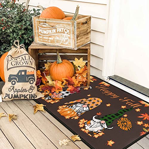 Fall Kitchen Rugs and Mats Set - 17x47.2 & 17x30 Inches, Non-Slip Pumpkin Design, Autumn Decor for Kitchen and Home - Fall 05