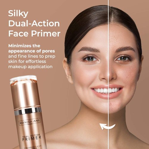 Dual-Action Face Primer - 30 mL | Hydrating Makeup Primer With Vitamin C & Hyaluronic Acid | Smoothing Pore Minimizer