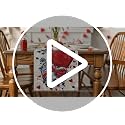 Hearts Bow Valentine's Table Runner 13x90 Inch Red Blue Home Decor