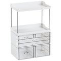Yieach Bathroom Counter Organizers and Storage,White Acrylic Makeup Organizers with Drawers for Vanity,Bedroom,Plastic Skincare Organizer for Dresser Top Beauty,Cosmetic,Lotion and Perfume Organizer