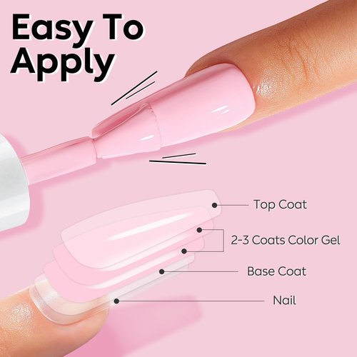 Nicedeco Hema Free Cruelty Free Vegan Gel Nail Polish 6 Pcs 8ml Nude Pink White Color Soak Off LED U V Gel Nail Kit Manicure DIY Home for Women
