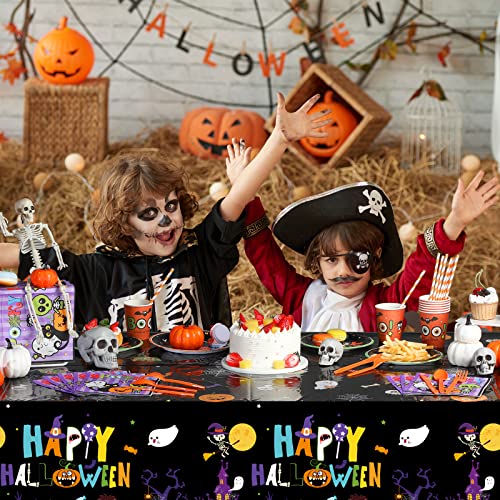 Halloween Party Supplies Tableware Set for 24 Guests - Disposable Plates Napkins Cups & More