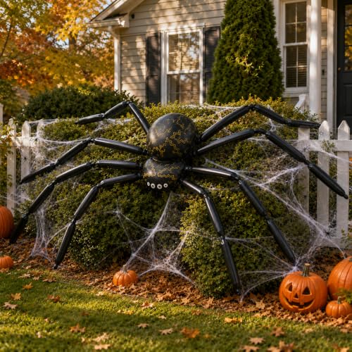 Halloween Spider Balloon Decoration Set with Web and Mini Spiders