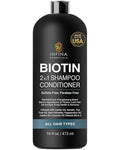 INFINA ESSENTIALS Biotin Shampoo & Conditioner - Hair Thickening Formula with Saw Palmetto, Keratin & Caffeine - 16 fl oz