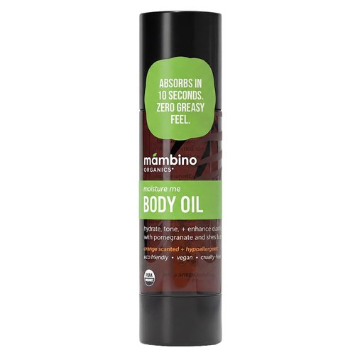 Mambino Organics Moisture Me Body Oil - Lightweight Nourishing Formula with Shea Butter & Jojoba, 4 Fl Oz
