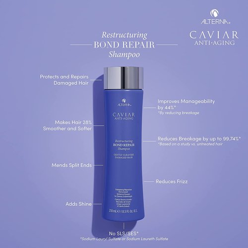 Alterna Caviar Anti-Aging Shampoo - Restructuring Bond Repair Formula | 8.5 oz (2-Pack)