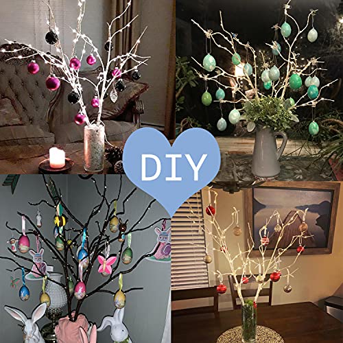 Brown Lighted Branches 18IN with Warm White LED & Timer - 2 Set for Christmas Wedding Party Decoration