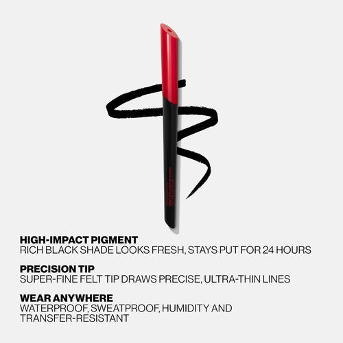 Smashbox Always On Liquid Eye Liner - Long-Lasting Waterproof Formula for Dramatic Precision, Black, 0.02 Ounce