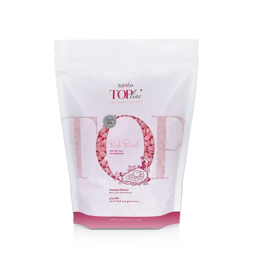 Italwax Top Line Pink Pearl Hard Wax Beads 1.65 lb (750 g) – Semi-Creamy Unscented Hard Wax for Facial Areas, Strong from First Pull, Suitable for Sensitive Skin, Professional Use – Made in Italy