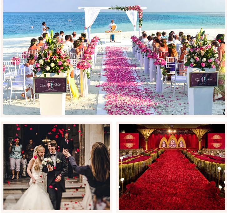 1000PCS Peach Blush Gradient Simulated Rose Petals for Wedding & Party Decoration - Romantic & Reusable