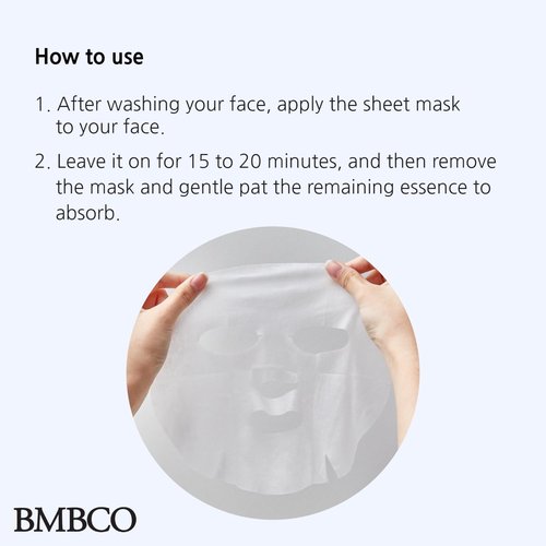 BMBCO Collagen Booster Ampoule Sheet Mask, Skin Lifting Wolume Up, Deep Hydating with Hyauronic Acid, Glacier Water, Redness Remover, 5 Sheets in 1 Pack