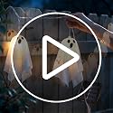 IDEAALS Solar Ghost Halloween Decorations Outdoor - Warm White Lights