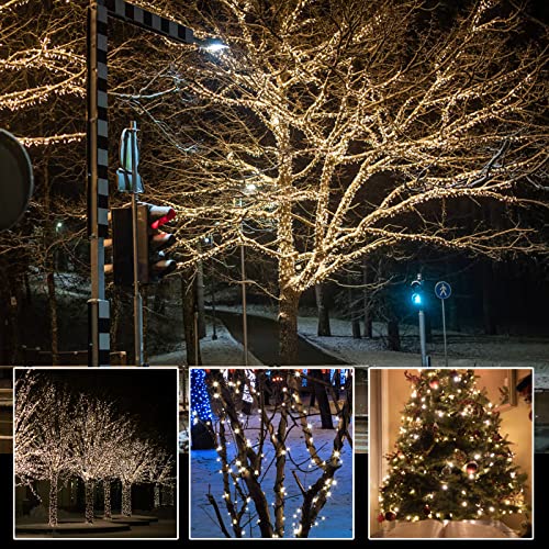 Ultra-Bright Connectable Christmas String Lights 300 LED 63.8ft Green Wire - Indoor Outdoor Holiday Decor - Variation of 150 Lights Pair