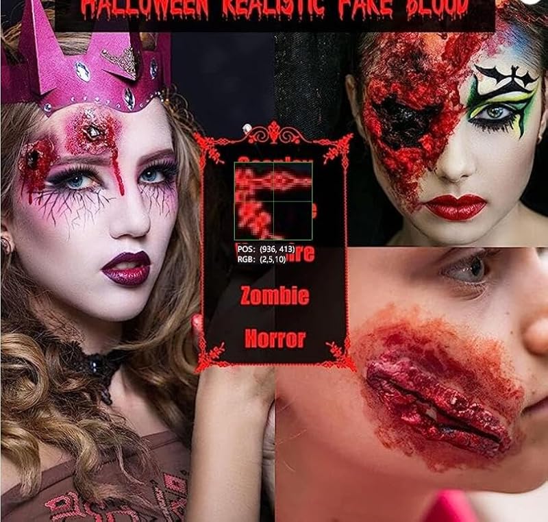 Fake Blood Kit Halloween Tattoo Stickers Wound Gauze - Blood & Tattoo S
