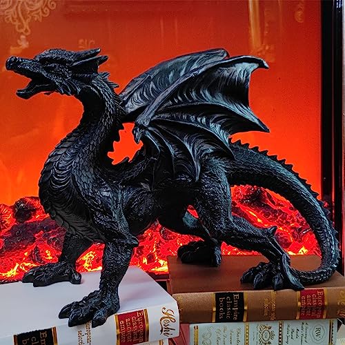 Gothic Medieval Mythic Winged Dragon Statue - Fantasy Home Decor, 19.2 Inch