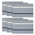 Dark Blue Woven Braided Stripe Placemats Set of 6 - 12x18 Inches