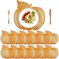 Bronze 12-Pack Thanksgiving Pumpkin Placemats - Vinyl, Fall Table Decor