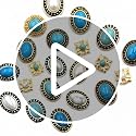 Turquoise 3D Flower Nail Charms - Mix Color Rhinestones for Nail Art, 20pcs