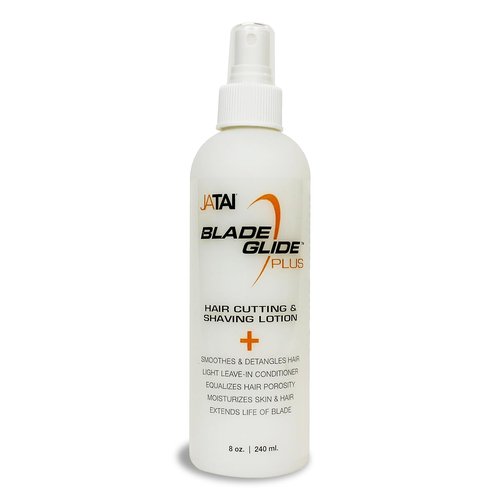 JATAI - Blade Glide Plus - Hair Cutting and Shave Lotion - Moisturizes Skin & Hair - Equalizes Hair Porosity - Extends Life of Blade - With Silicone, Pro Vitamin B5 & Purified Water - 8 Oz