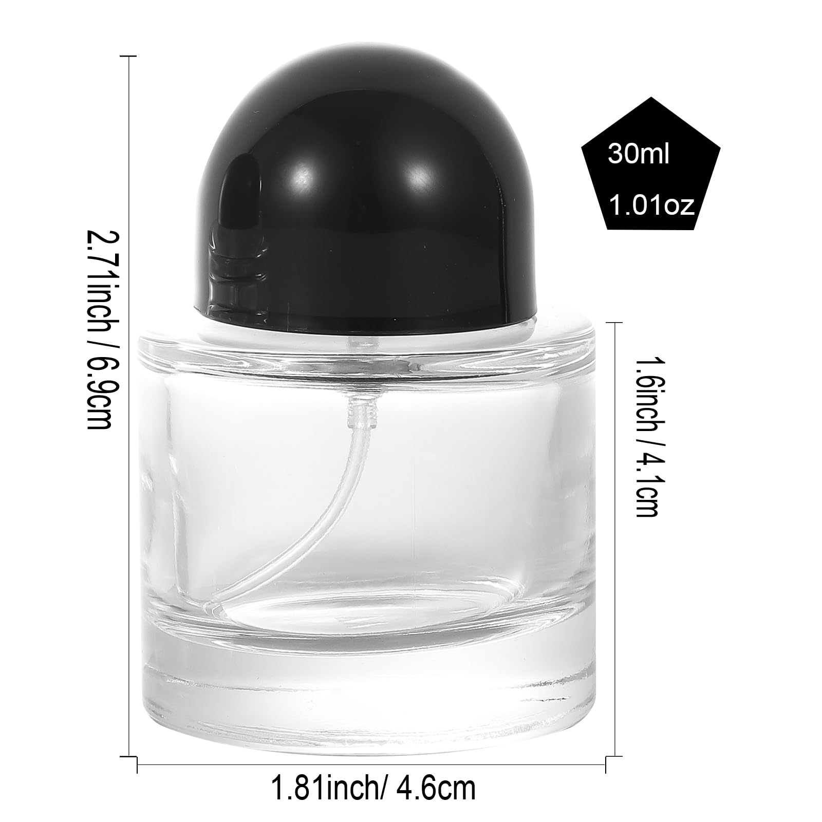 YWG Stone Glass Perfume Atomizer 30ml/1.01oz Round Empty Spray Bottle, Portable Fragrance Fine Mist Spray Bottle Perfume Dispenser for Travel 3 Pack