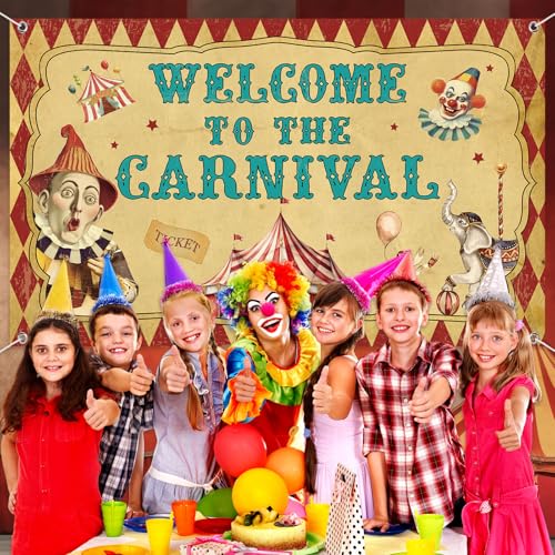 Halloween Carnival Backdrop 73x43 Inch Vintage Circus Photo Background