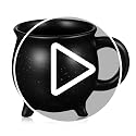 Halloween Witch Cauldron Mug - Ceramic 16oz Coffee Cup with Witch Hat Lid
