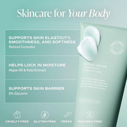 Saltair Retinol Revive Night Lotion – Dual-Action Retinol Body Lotion for Smoother, Firmer Looking Skin – Hydrating Moisturizer with Kelp, Allantoin & Glycerin – 13oz Pump Bottle