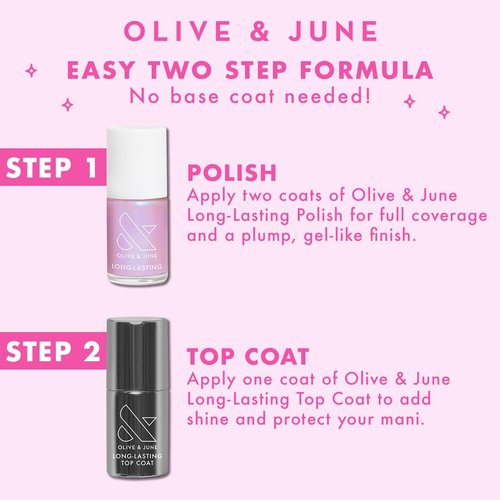 Olive & June Long Lasting Nail Polish - Strawberry Scone | Gel-Like Finish | 10-Day Wear | 15-Free Vegan & Cruelty-Free