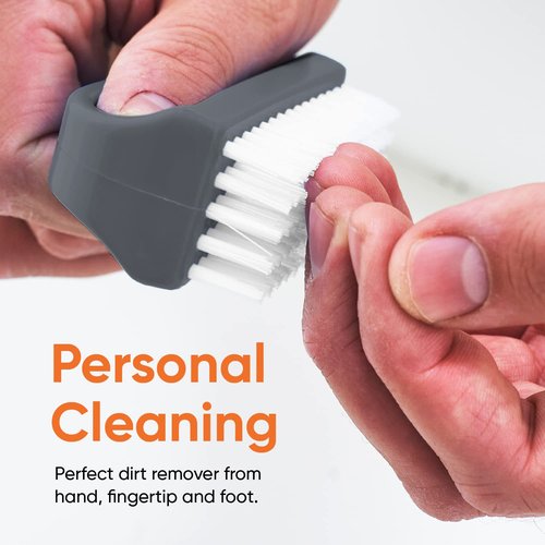 Superio Stiff Nail Brush for Cleaning Fingernails Small Scrub Brush with Handle, Cleaning Brushes for Hands, Toes, and Nails (Black, 18 Pack)