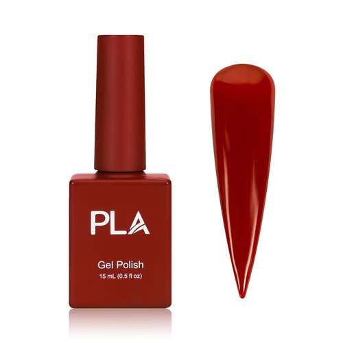 PLA 124 Red Gel Nail Polish - No-Chip Quick Dry Formula | 15ml Soak Off UV Gel | 10-Free Nail Polish