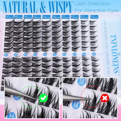Natural Lash Extension Kit with Wispy Clusters, Bond, Seal & Tweezers