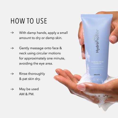 HydroPeptide Foaming Cream Cleanser - Illuminating Peptide Face Wash | 4 Ounce Size