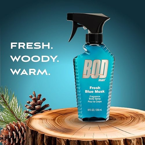 Parfums de Coeur Bod Man Fresh Blue Musk Body Spray - Invigorating Scent | 8 oz