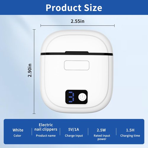Electric Automatic Nail Clipper for Toenails Fingernailail,Smart Electric Nail Clippers,3 Speed Gears Adjustable with LED Light,Nail Clip Storage,Safety Fingernail Trimmer for Baby,Kids,Seniors