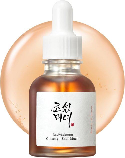 Beauty of Joseon Revive Snail Mucin Ginseng Serum - Hydrating Peptide Facial Moisturizer for Dark Spots & Acne Scars | 30ml