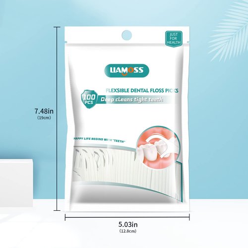 400 Count Dental Floss Picks-Tooth Picks Flossers for Adults-LIAMOSS No Break& No Shred Floss Sticks-Family Best Dental Oral Care Set(Pack of 4)