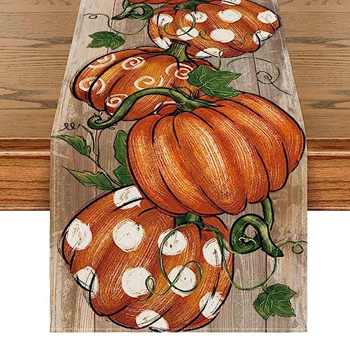 Fall 13x108 Inch Polyester Table Runner - Bright Home Decor for Parties & Events - Wood Variation