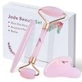 9 9PINE Valentines Day Gifts for Women,Wife,Girls,3-in-1 Gua Sha & Jade Roller Facial Tools Set -Jade Roller & Gua Sha Kit& Facial Massage PenFacial Massage Device for Skincare, Best Gift (Pink)