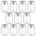 DynnnDy 10Pcs 60ml/2oz Mini Clear Mason Jars Empty Glass Bottles with Aluminum Lids Round Containers for Cosmetics,Food Storage,Travel & Crafts